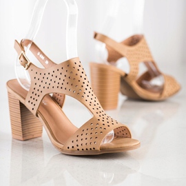 Renda Áttört szandál Eco bőrrel barna 1