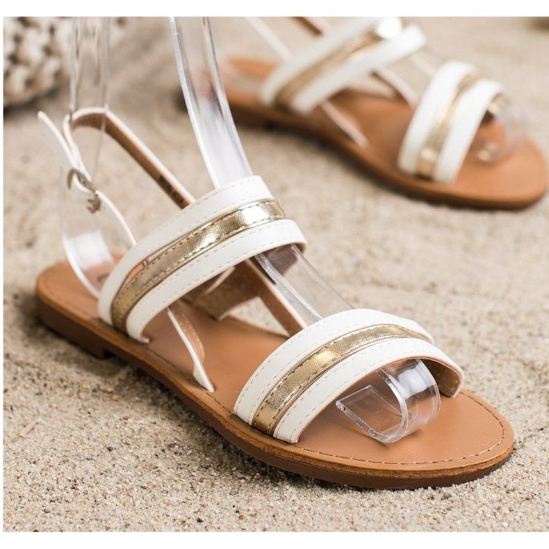 Cm Paris Lapos Eco bőr szandál fehér 1