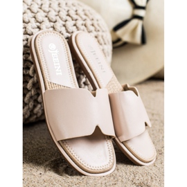 SHELOVET Elegáns Eco bőr papucs bézs 1