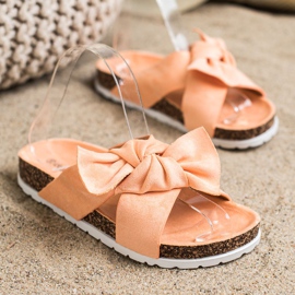 Ideal Shoes Divatos papucs narancssárga 2