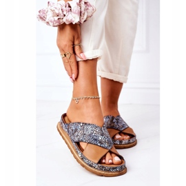 Bőrprofilos papucs Maciejka 04986-02 Barna 2