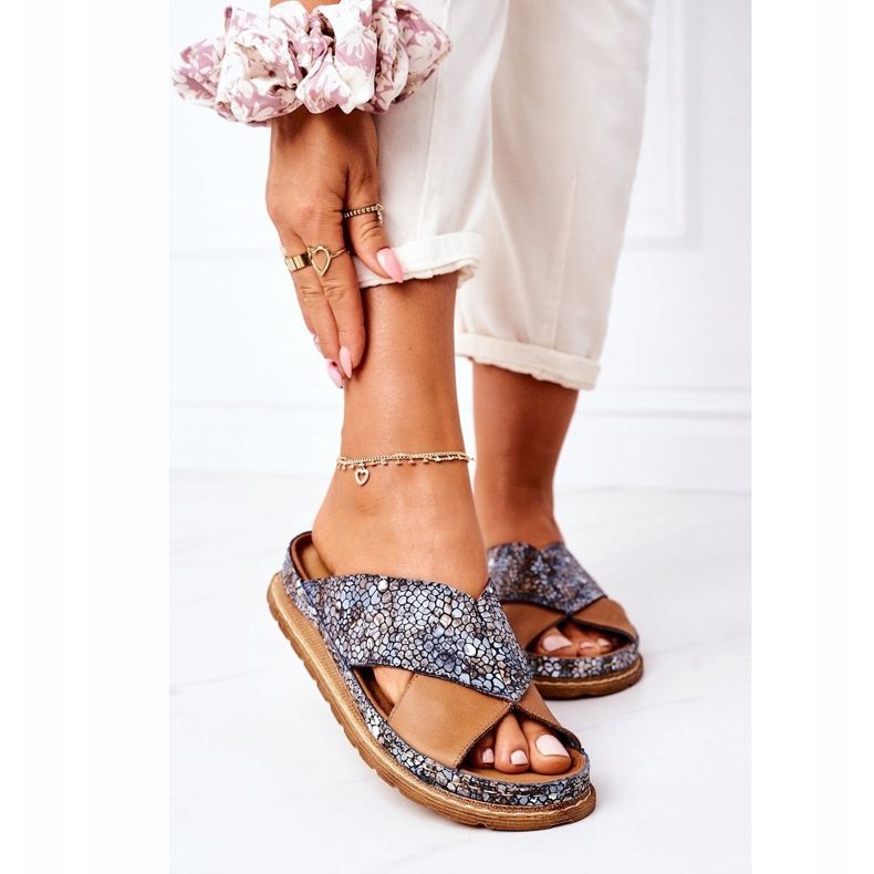 Bőrprofilos papucs Maciejka 04986-02 Barna 2