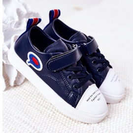 Apawwa Gyermek Navy Blue Cartoon tépőzáras cipők kék 2