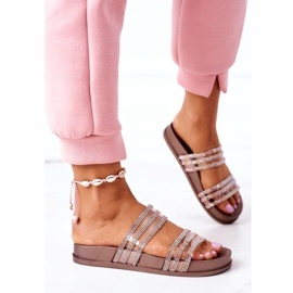 PS1 Gumis papucs köbös cirkónium rózsaaranyval Miss You rózsaszín aranysárga 2 PS1 Gumis papucs köbös cirkónium rózsaaranyval Miss You rózsaszín aranysárga 2