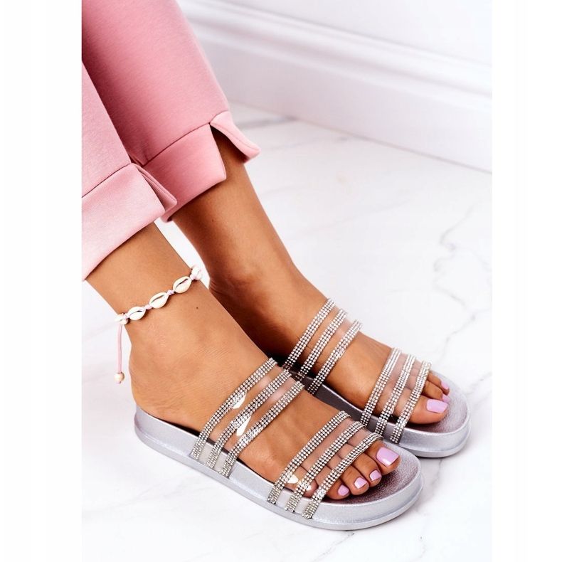 PS1 Gumi papucs ezüst köbcirkóniával Miss You 1 PS1 Gumi papucs ezüst köbcirkóniával Miss You 1