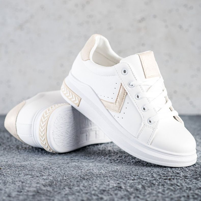 SHELOVET Eco bőr cipők fehér 1