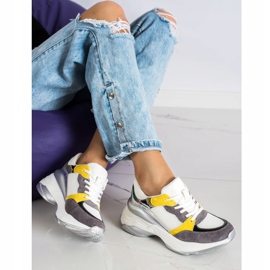 SHELOVET Stílusos FEHÉR ÉS SZÜRKE cipők 1