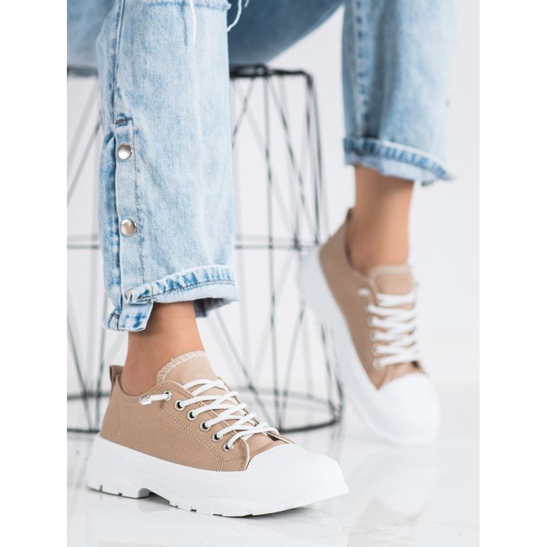 Sabatina Divatos cipők a platformon barna 2