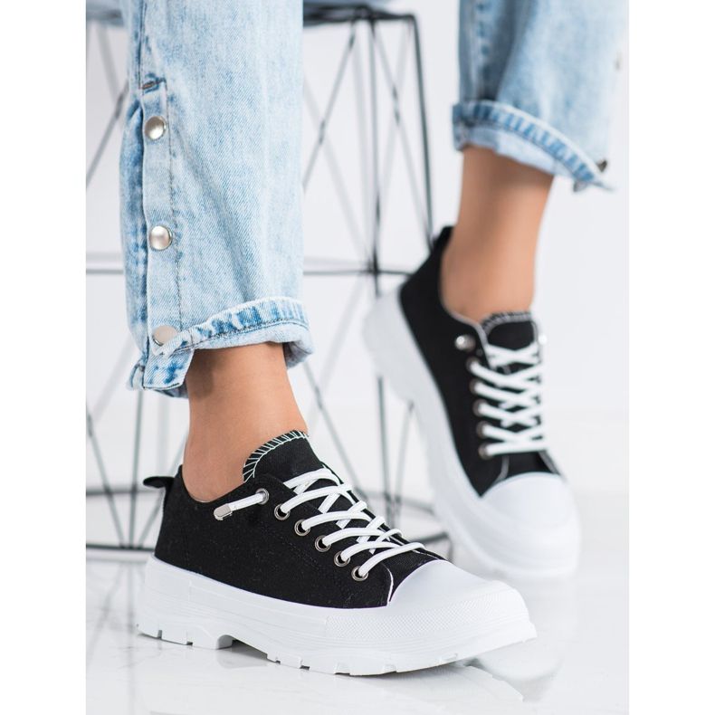 Sabatina Divatos cipők a platformon fekete 1