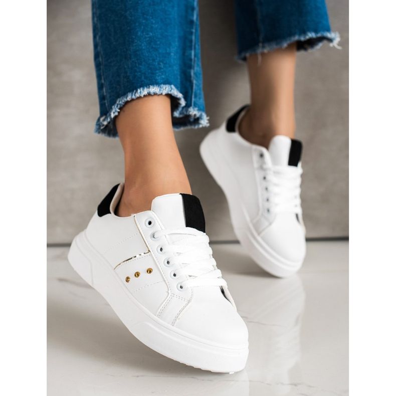 SHELOVET Eco bőr cipők fehér 1