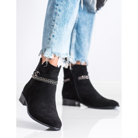 Csizma dekoratív lánccal VINCEZA fekete 2