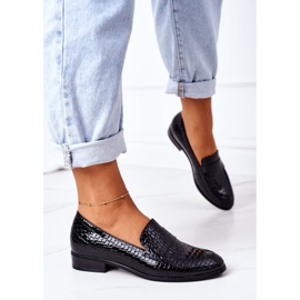 Lakkozott mokaszinok Vinceza 21-10674 Fekete 2