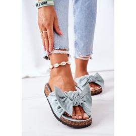 PS1 Kordbársony papucs menta nyári parafa zöld 2