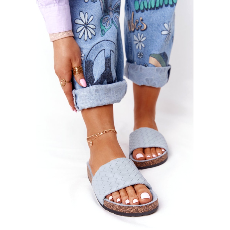 MSMG Kék Catalina bőrpapucs parafa talpon 3 MSMG Kék Catalina bőrpapucs parafa talpon 3