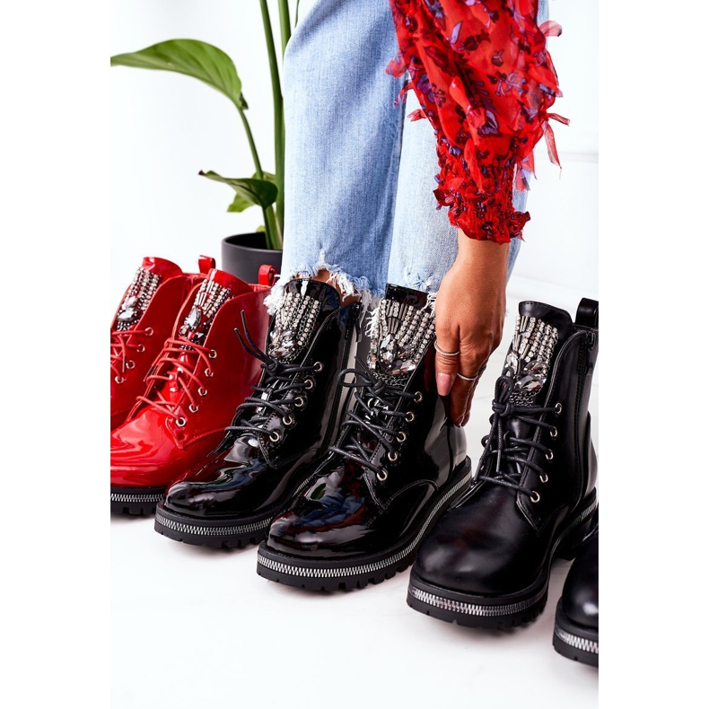 Lakkozott meleg munkások fekete figyelemmel köbös cirkóniummal 2