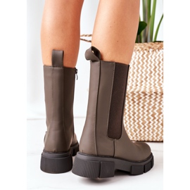 PS1 Meleg csizma Sötétzöld Jodhpur csizma barna 2