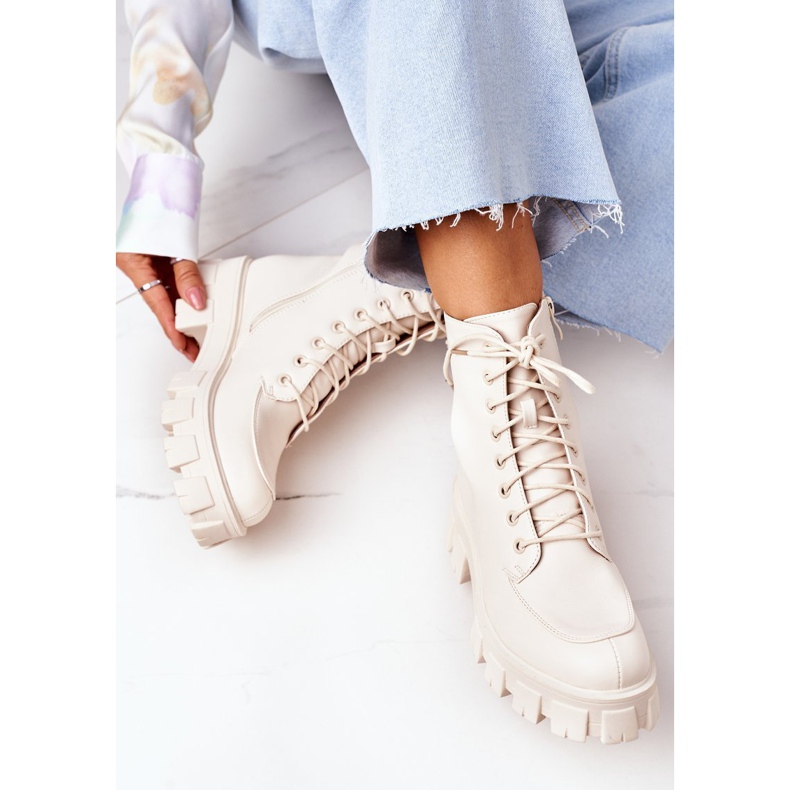 PS1 Meleg csizma Workery Beżowe A világ az enyém bézs 1