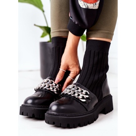 PS1 Munkáscsizma lánccal Fekete járni 1 PS1 Munkáscsizma lánccal Fekete járni 1