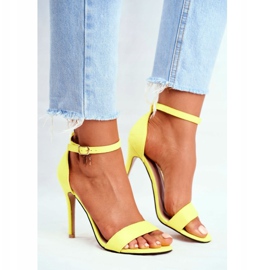 PS1 Női szandál magas sarkú öko-velúr sárga Liberty 1