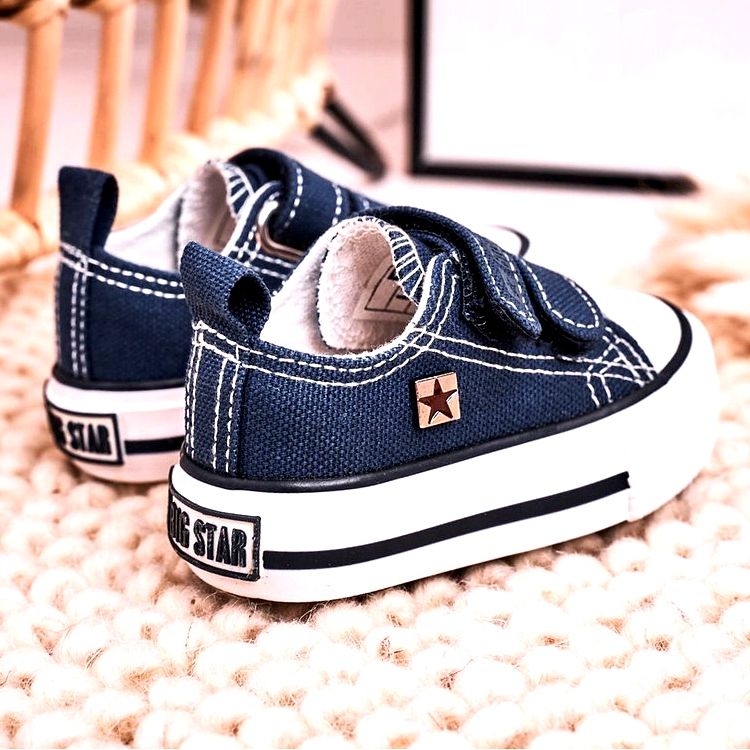 Big Star Gyermek alacsony cipők tépőzáras nagy csillaggal HH374097 Navy Blue kék 6