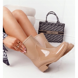 PS1 Fényes Galoshes bézs színű Jodhpur csizma Esős napon 3