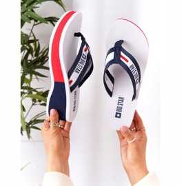 Női papucs az égen Big Star HH274A093 Fehér sötétkék 2