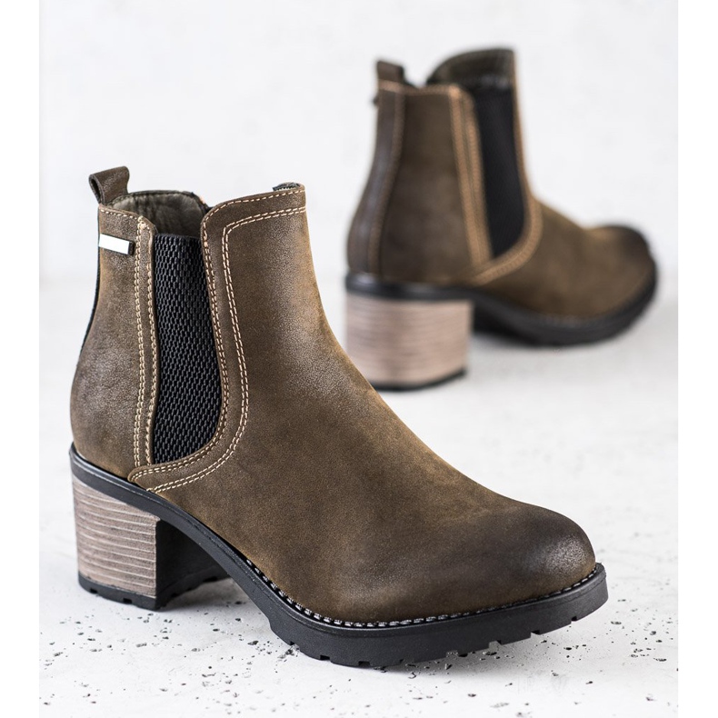 SHELOVET Stílusos csizma csillogással sokszínű zöld 1