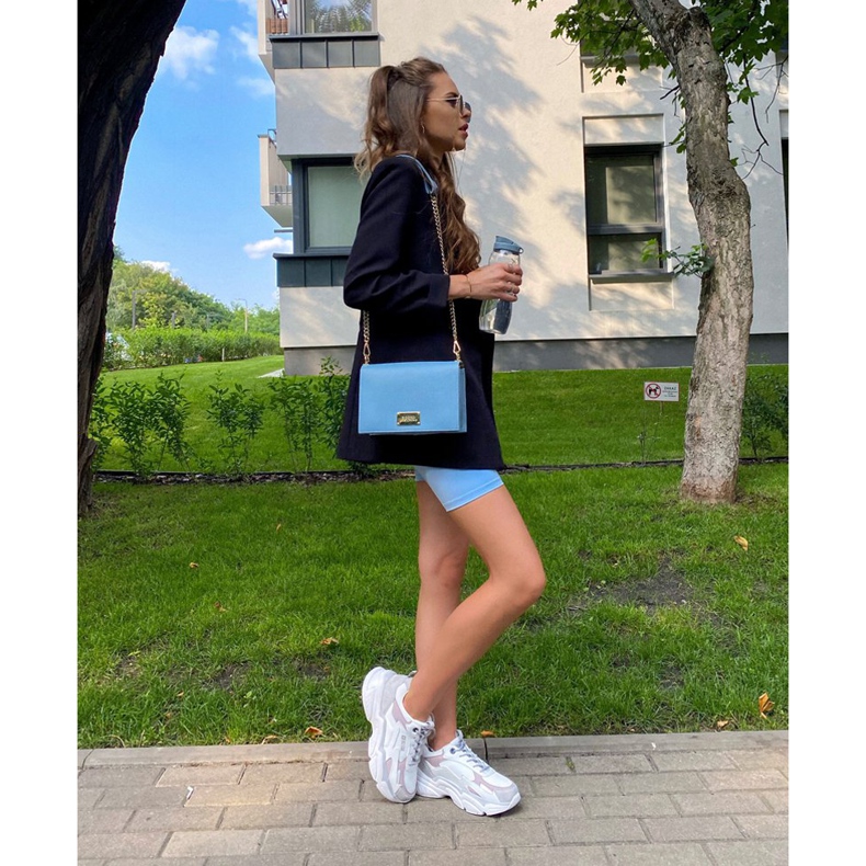 Női sportcipő Memory Foam Big Star HH274255 Fehér-lila ibolya szürke 1