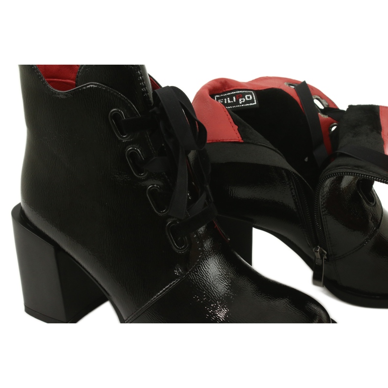 Stílusos csizma az oszlopon fekete Filippo DBT3109 / 21 BK 4