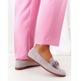 EVE Szürke Velúr Cipők Karimákkal Alicante 21PB35-3530 3