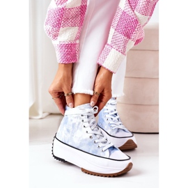 FJ1 Kék cipők a platformon a nyakkendőfesték elektromos szerelmi effektussal fehér 1