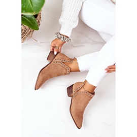 Áttört csizma kivágással, Camel Western barna 1