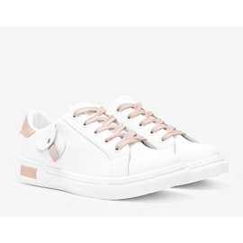 Fehér és bézs színű cipők Nandina dekoratív zsebbel 1