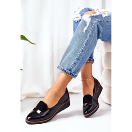 Lakkozott ék cipő POTOCKI 12032 Fekete 2