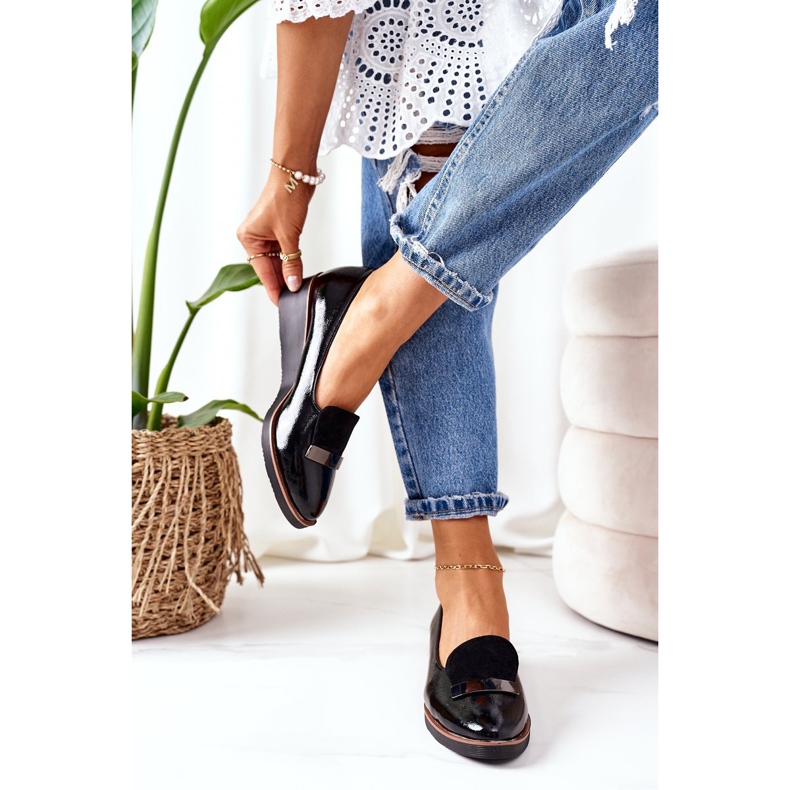 Lakkozott ék cipő POTOCKI 12032 Fekete 1