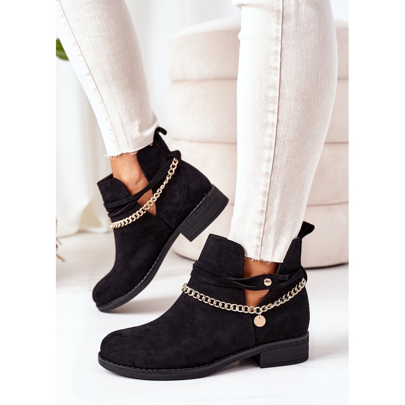 PS1 Fekete Elvira velúr csizma lánccal 2