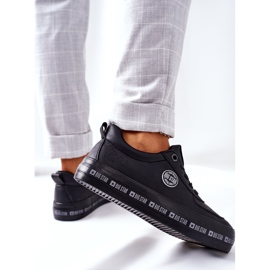 Bőr cipők a Big Star II274074 fekete platformon 1