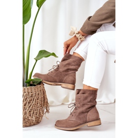 PS1 Csizma dupla felsőrésszel Világosbarna Violetta khaki 2