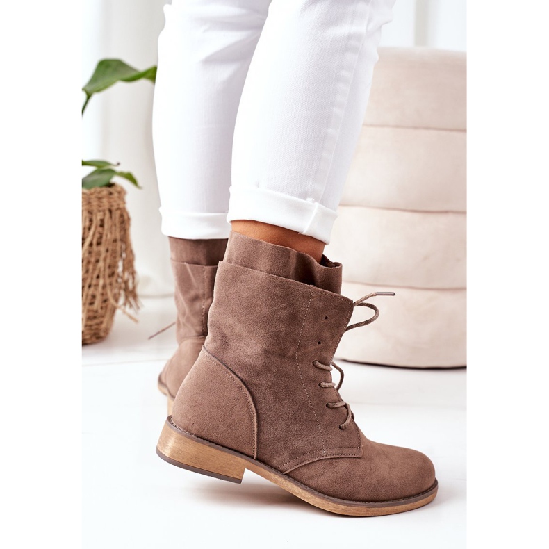 PS1 Csizma dupla felsőrésszel Világosbarna Violetta khaki 1