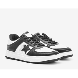 Fekete -fehér cipők Polja csillagokkal 1