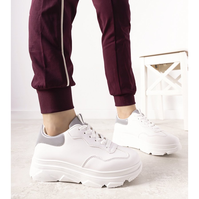 Fehér cipők Kaori fényvisszaverő betéttel 1