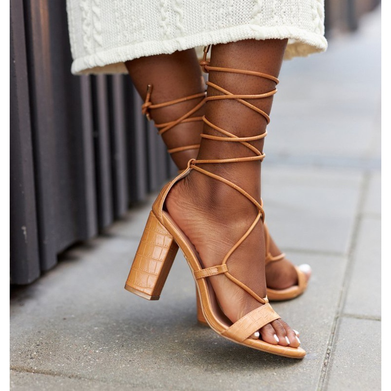 PS1 Kötött szandál egy teve Catwalk bárban barna 2