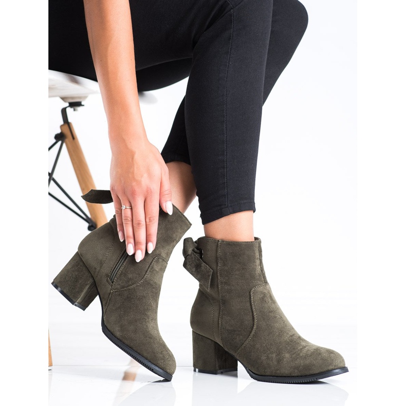 J. Star Khaki csizma dekoratív kötéssel zöld 2