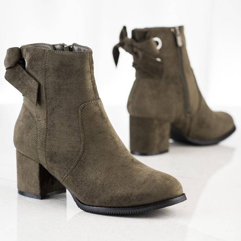 J. Star Khaki csizma dekoratív kötéssel zöld 1