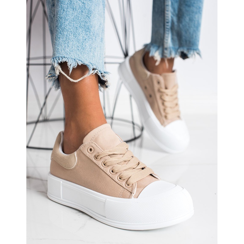 Goodin Klasszikus cipők a platformon bézs 2 Goodin Klasszikus cipők a platformon bézs 2