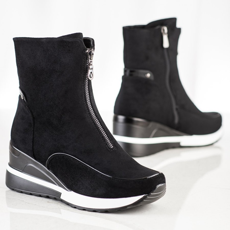 Magas fekete VINCEZA csizma 1