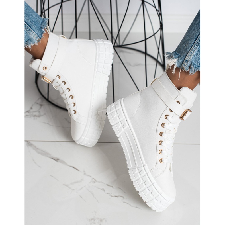 Goodin Cipők a platformon egy zsebbel fehér 2