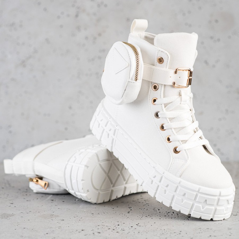 Goodin Cipők a platformon egy zsebbel fehér 1