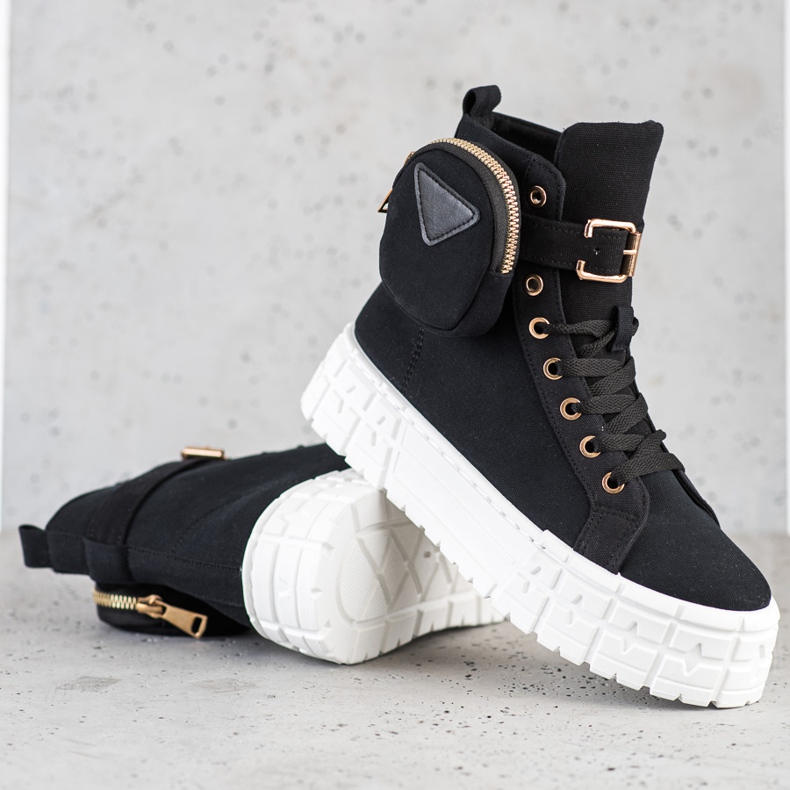 Goodin Cipők a Paltform zsebbel fekete 1