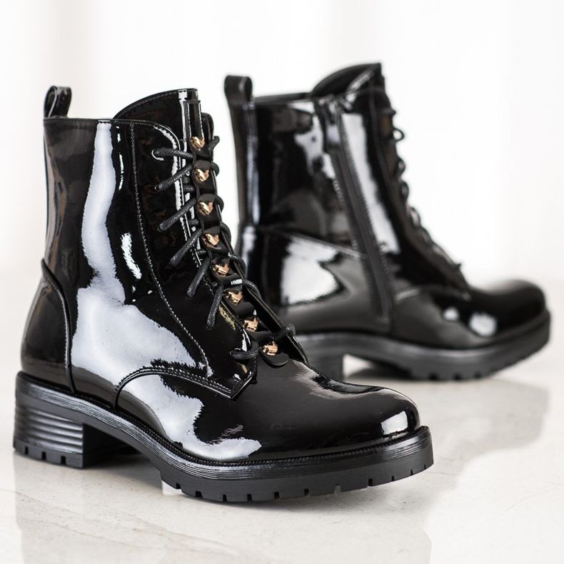 S. BARSKI Lakkozott ökobőrből készült munkások S.BARSKI fekete 1